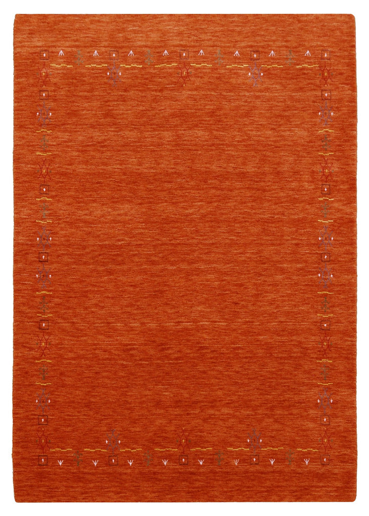Orange Modern Geometrical Tribal Border Hand Loomed Wool Area Rug - The Rug Decor