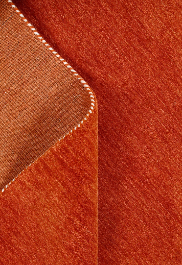 Orange Modern Solid Design Hand Loomed Wool Area Rug - The Rug Decor