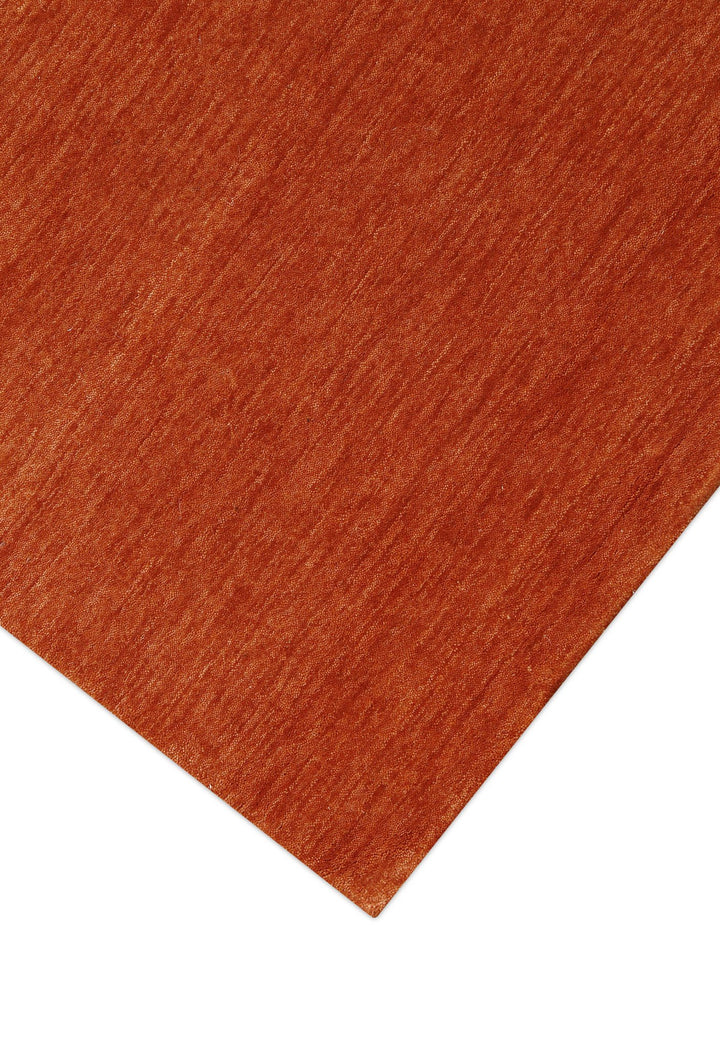 Orange Modern Solid Design Hand Loomed Wool Area Rug - The Rug Decor