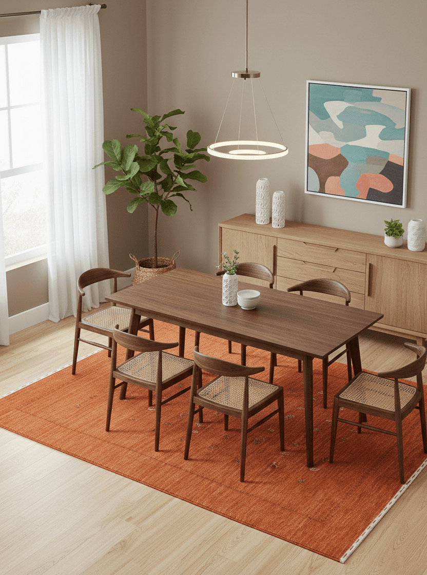 Orange Tribal Center Medallion Hand Loomed Wool Area Rug - The Rug Decor