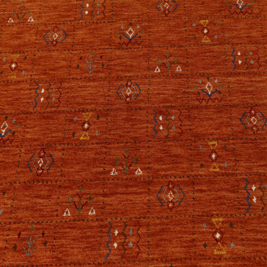 Orange Tribal Center Medallion Hand Loomed Wool Area Rug - The Rug Decor