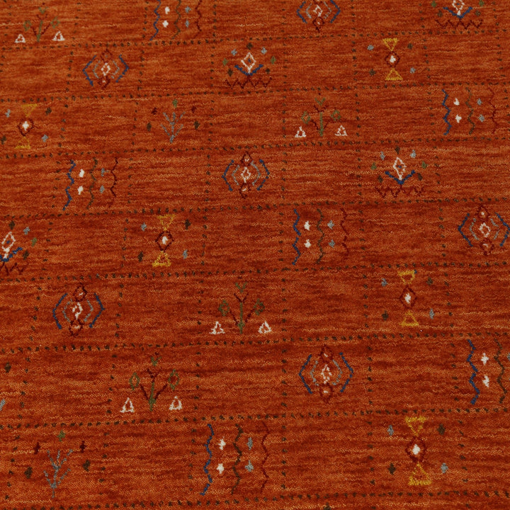 Orange Tribal Center Medallion Hand Loomed Wool Area Rug - The Rug Decor