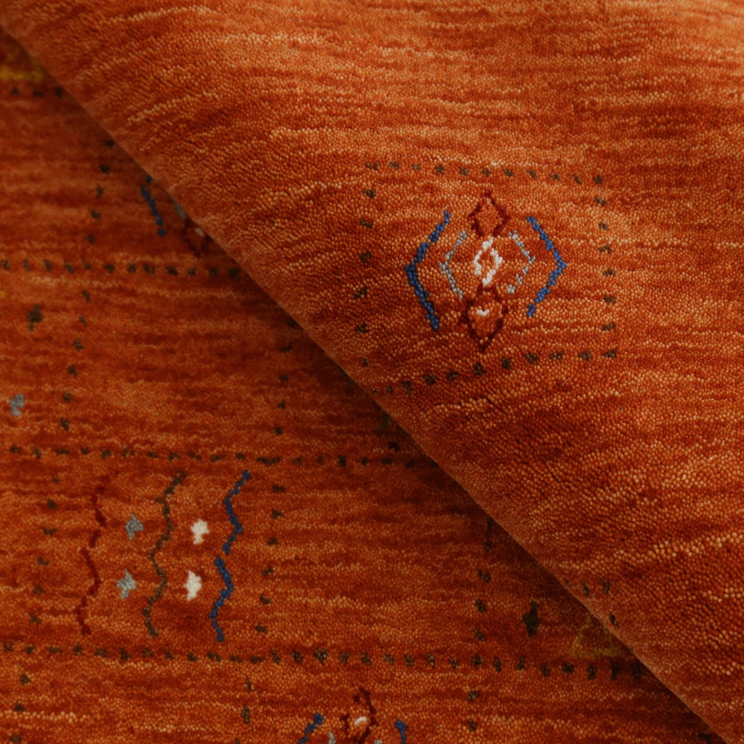 Orange Tribal Center Medallion Hand Loomed Wool Area Rug - The Rug Decor