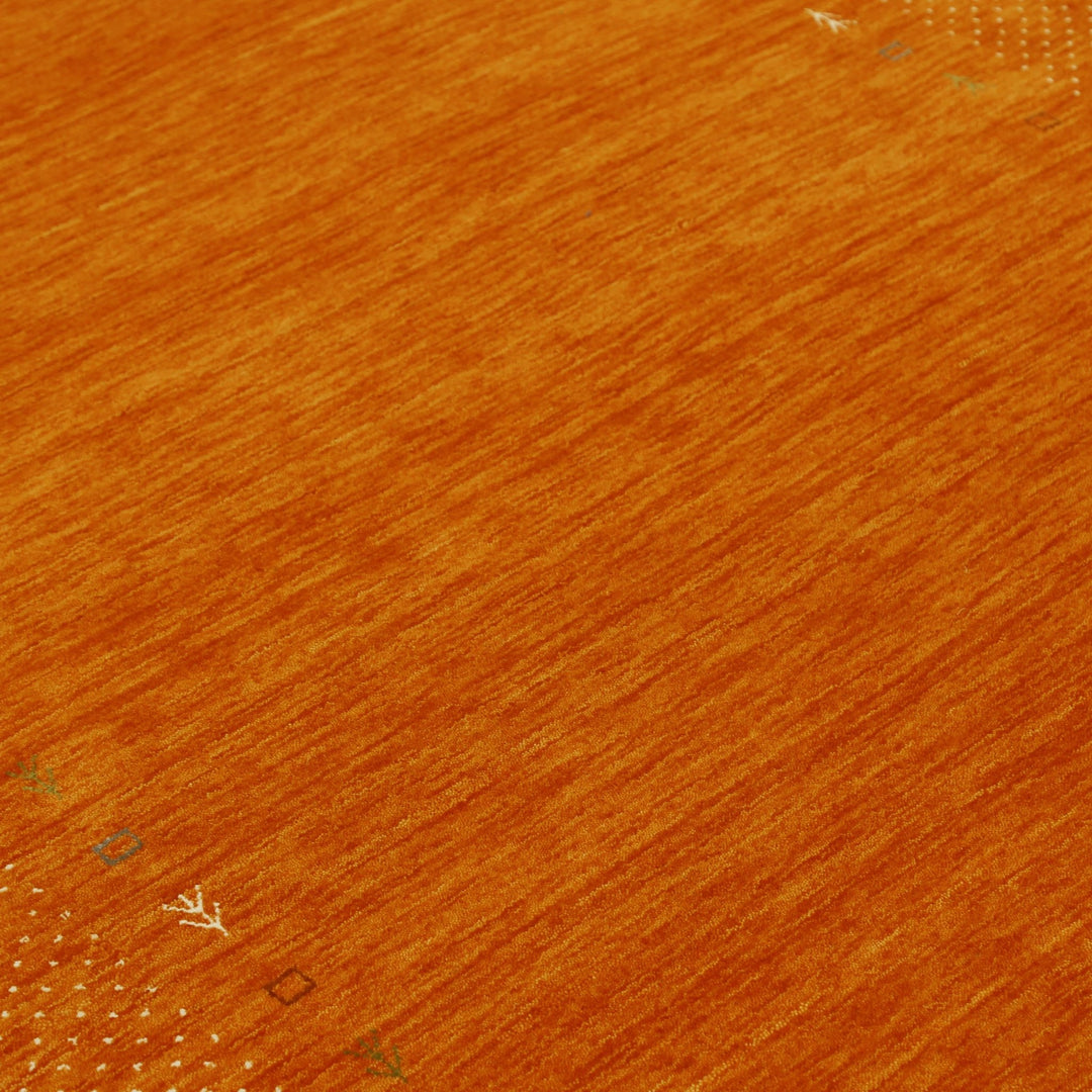 Orange Tribal Gabbeh Border Design Hand Loomed Wool Area Rug - The Rug Decor