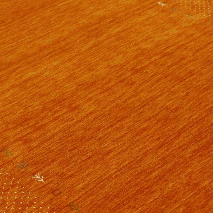 Orange Tribal Gabbeh Border Design Hand Loomed Wool Area Rug - The Rug Decor