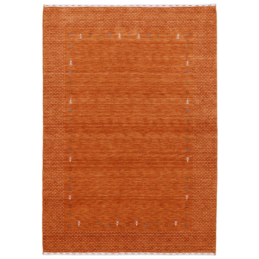 Orange Tribal Gabbeh Border Design Hand Loomed Wool Area Rug - The Rug Decor
