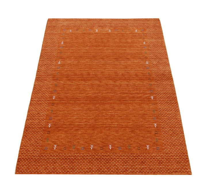 Orange Tribal Gabbeh Border Design Hand Loomed Wool Area Rug - The Rug Decor