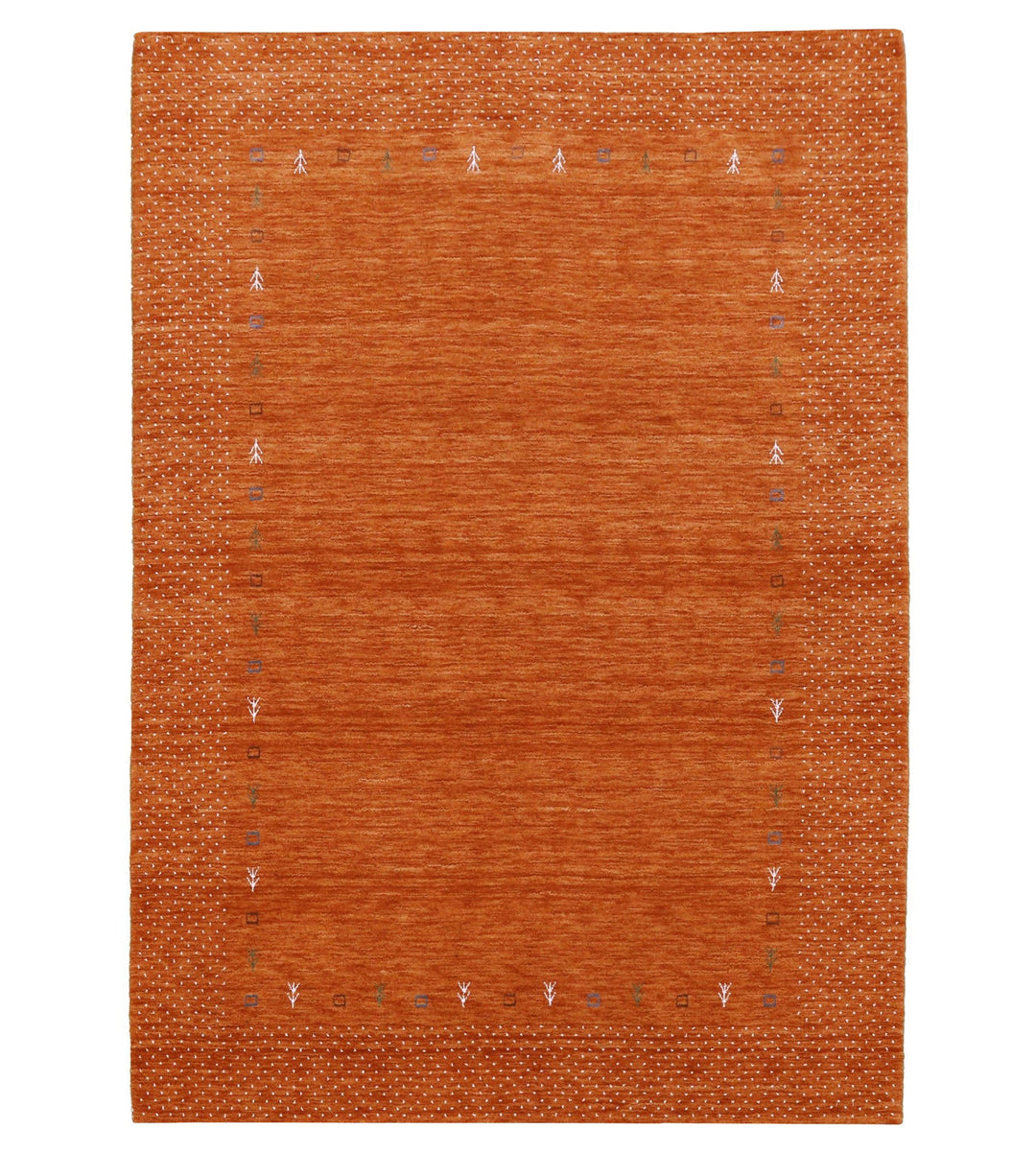 Orange Tribal Gabbeh Border Design Hand Loomed Wool Area Rug - The Rug Decor
