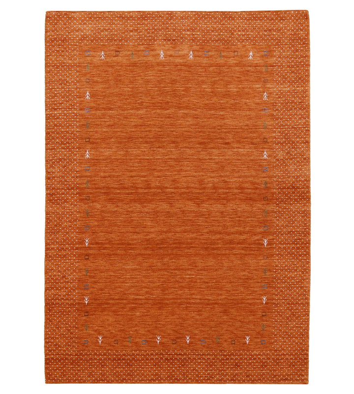 Orange Tribal Gabbeh Border Design Hand Loomed Wool Area Rug - The Rug Decor
