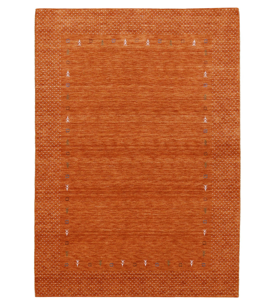 Orange Tribal Gabbeh Border Design Hand Loomed Wool Area Rug - The Rug Decor