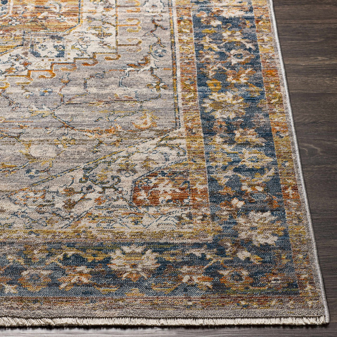 Orchards Traditional Gray And Blue Area Rug - The Rug Decor