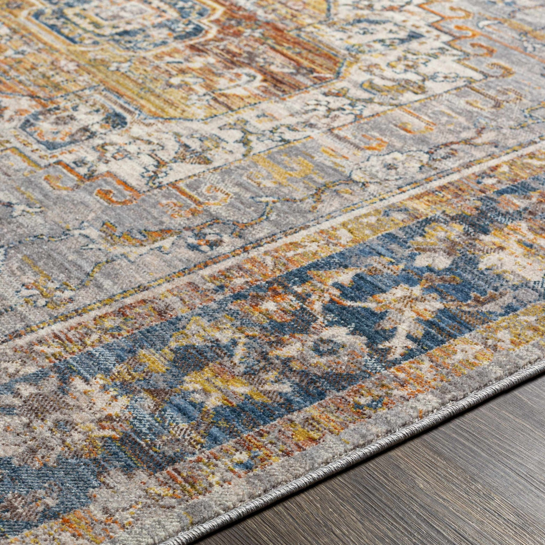 Orchards Traditional Gray And Blue Area Rug - The Rug Decor