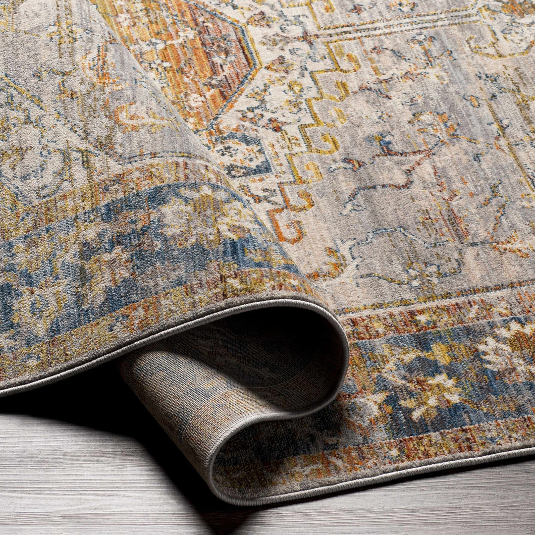 Orchards Traditional Gray And Blue Area Rug - The Rug Decor