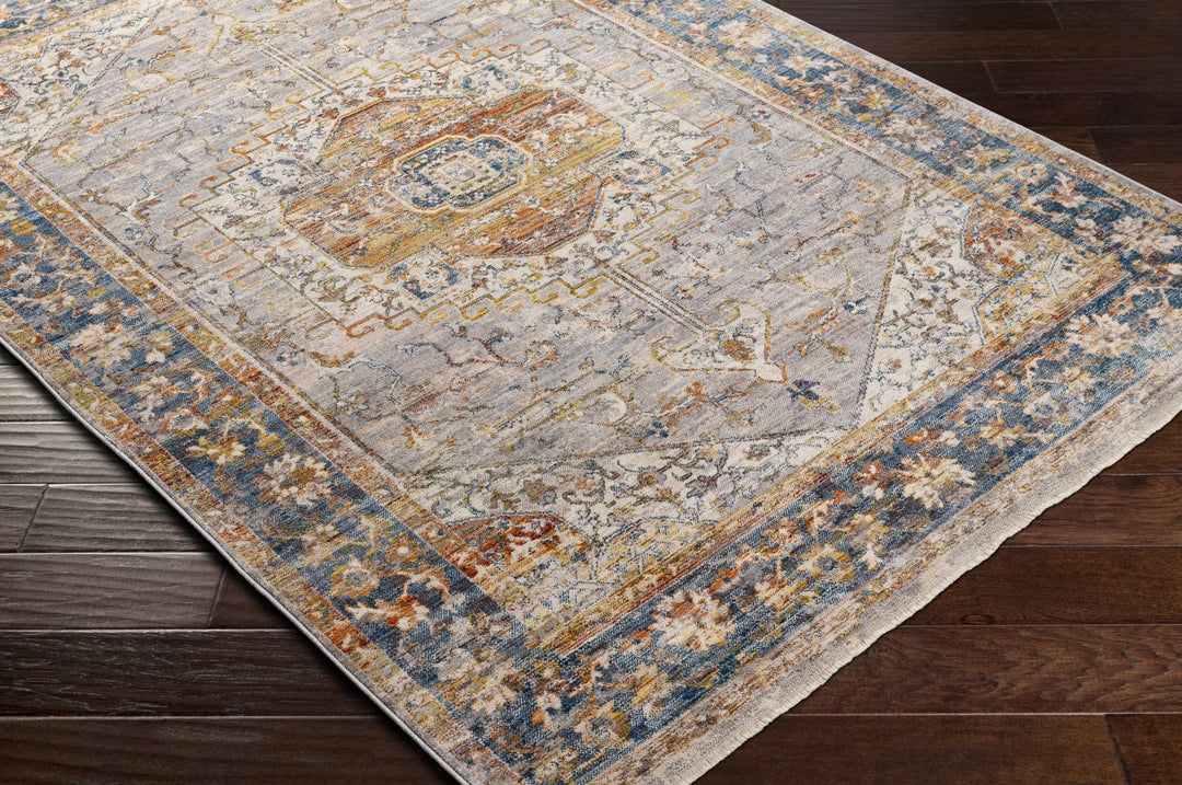 Orchards Traditional Gray And Blue Area Rug - The Rug Decor