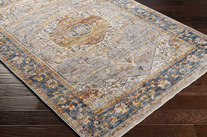Orchards Traditional Gray And Blue Area Rug - The Rug Decor