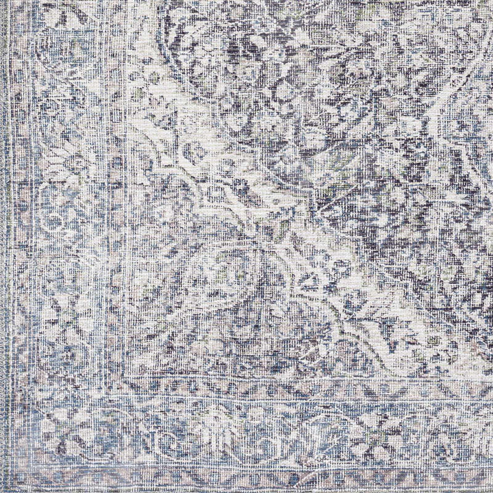 Oriental Medallion Beige, Blue and Violet Multi size Low pile Area Rug - The Rug Decor