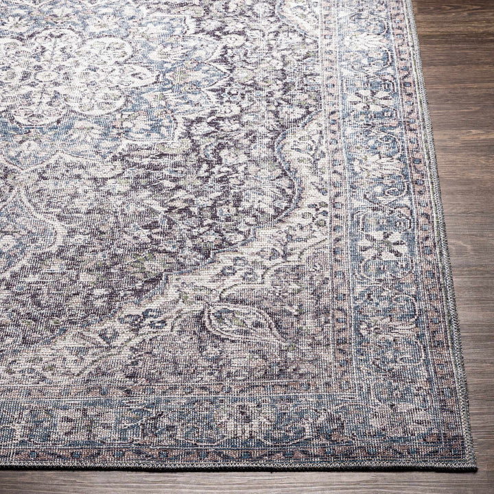 Oriental Medallion Beige, Blue and Violet Multi size Low pile Area Rug - The Rug Decor