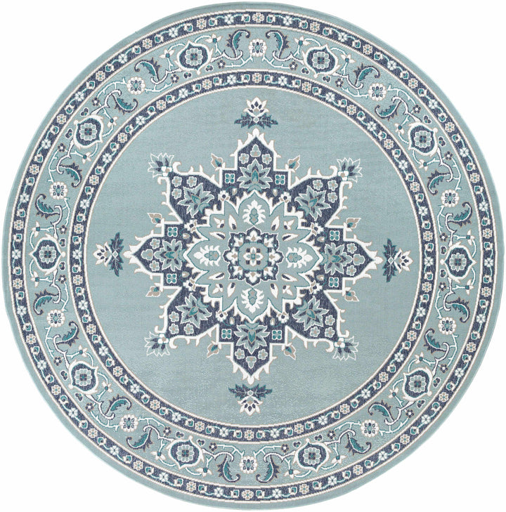 Orla Traditional Medallion Design Blue Outdoor Area Rug