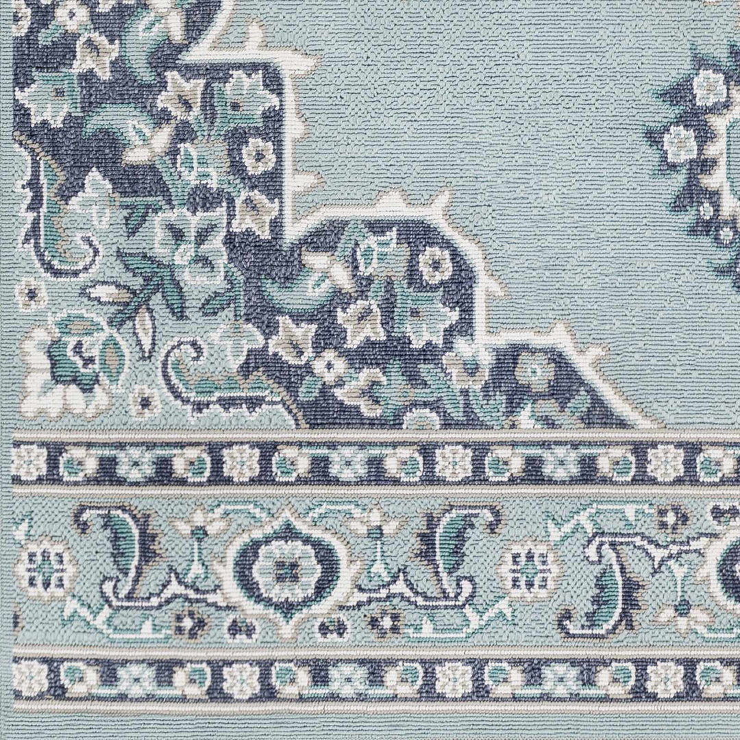 Orla Traditional Medallion Design Blue Outdoor Area Rug