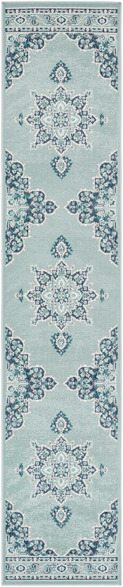Orla Traditional Medallion Design Blue Outdoor Area Rug - The Rug Decor