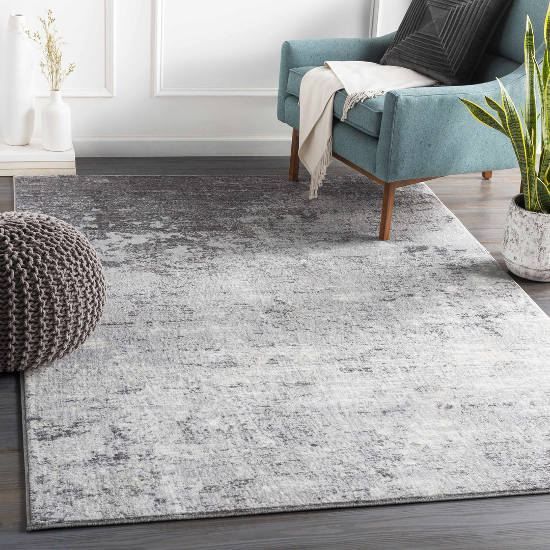 Ortonville Modern Abstract Design Gray Area Rug