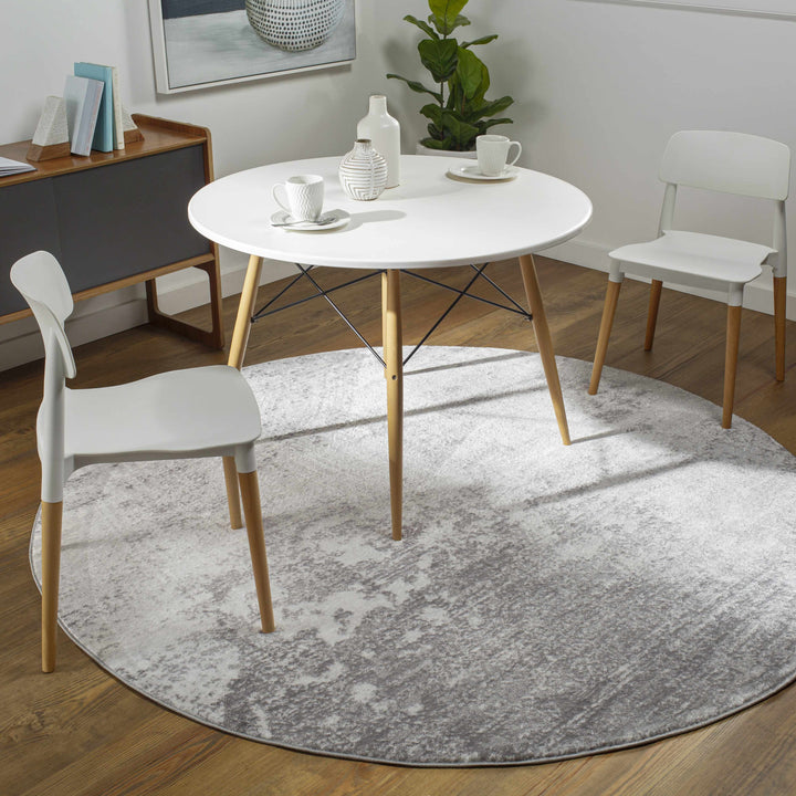 Ortonville Modern Abstract Design Gray Area Rug