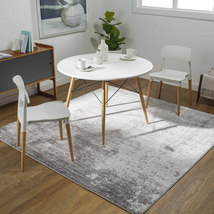 Ortonville Modern Abstract Design Gray Area Rug