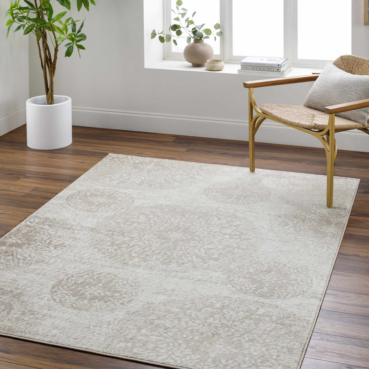 Osman Modern Style Ivory And Brown Area Rug