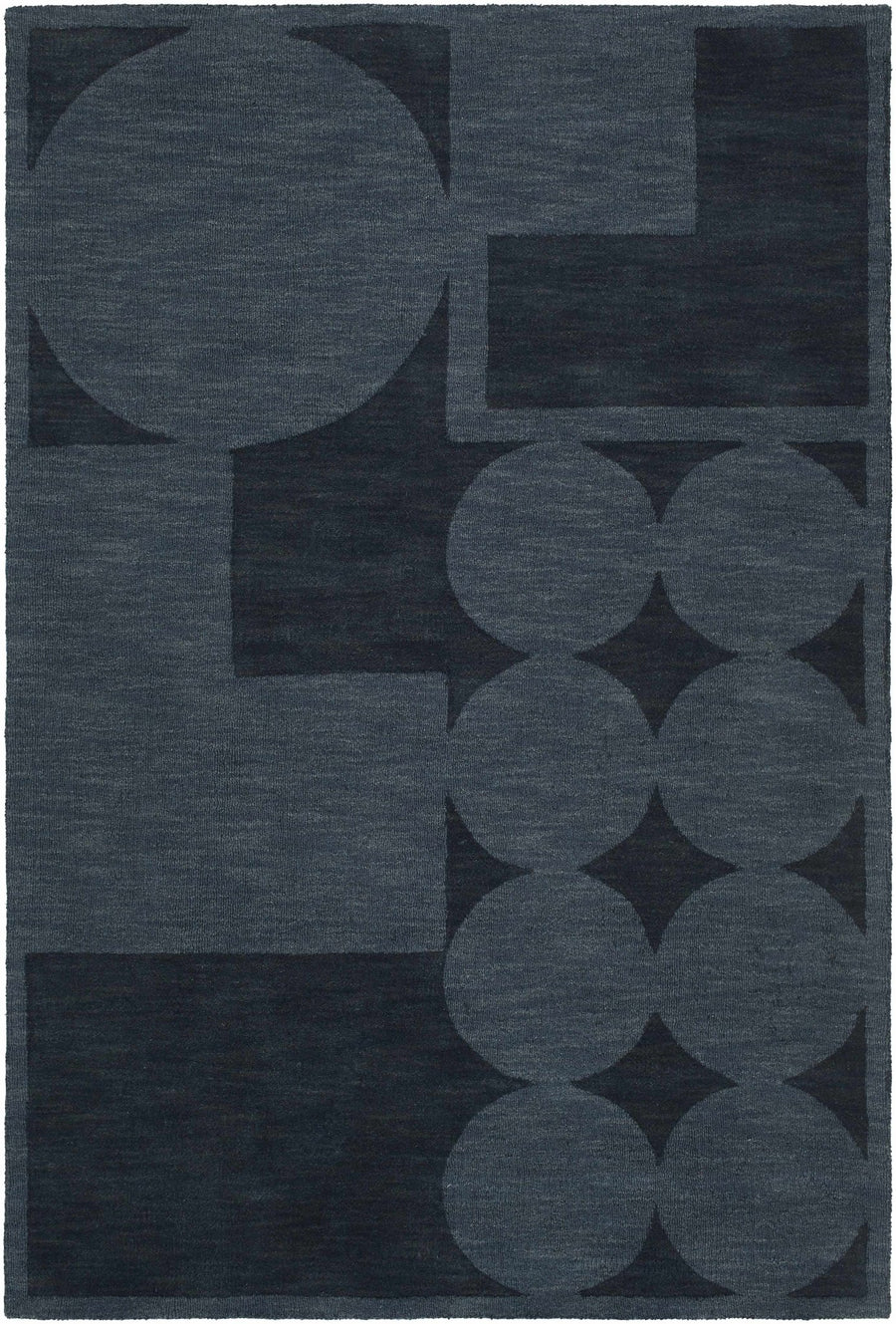 Oshae Contemporary Geometrical Charcoal And Gray Rug - The Rug Decor