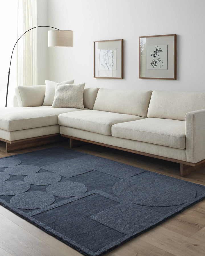 Oshae Contemporary Geometrical Charcoal And Gray Rug - The Rug Decor