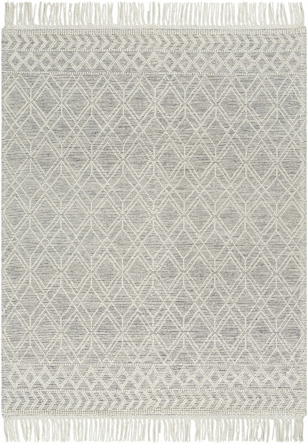 Ossun Bohemian Gray And Ivory Wool Rug - The Rug Decor