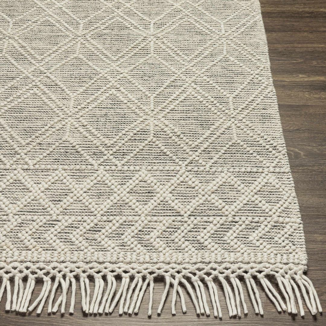 Ossun Bohemian Gray And Ivory Wool Rug - The Rug Decor