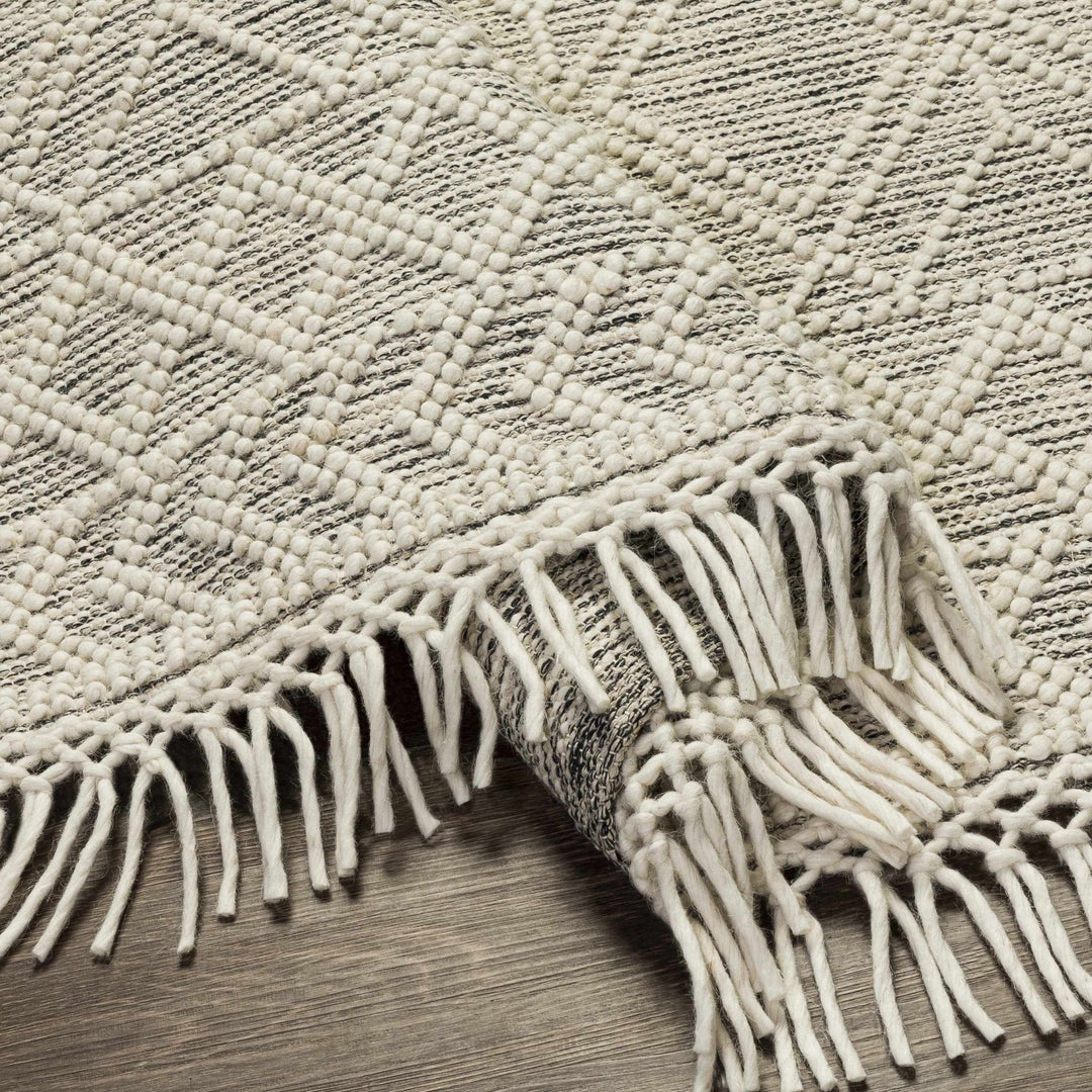 Ossun Bohemian Gray And Ivory Wool Rug - The Rug Decor