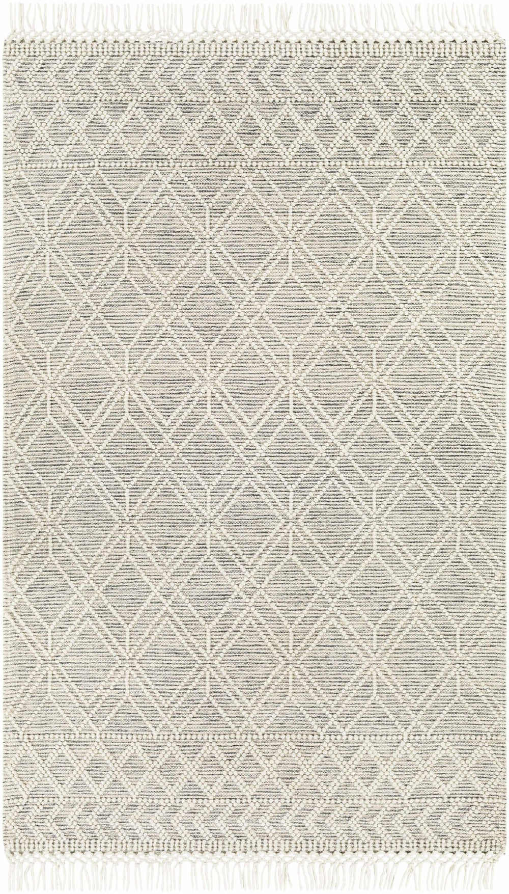 Ossun Bohemian Gray And Ivory Wool Rug - The Rug Decor