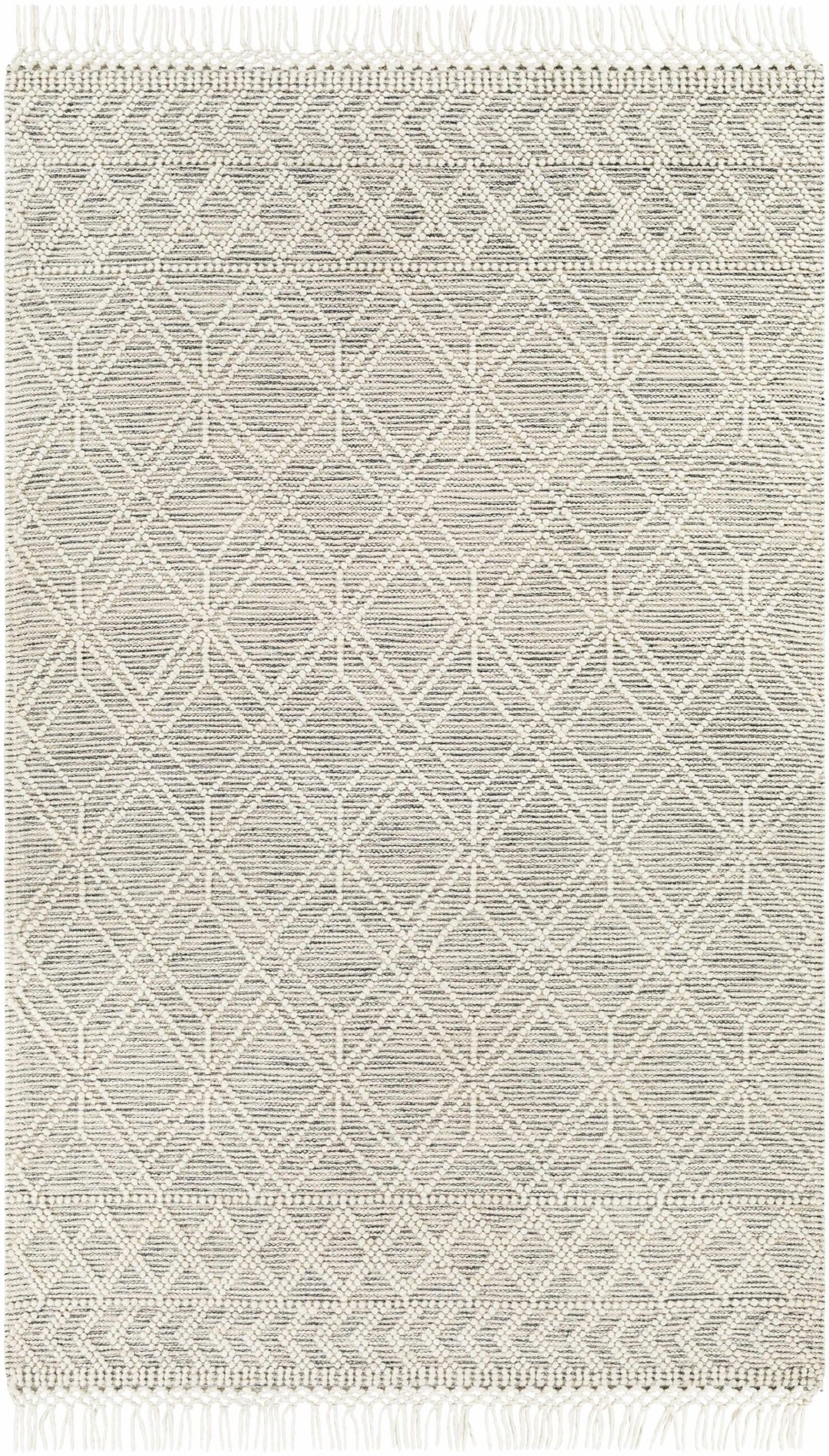 Ossun Bohemian Gray And Ivory Wool Rug - The Rug Decor
