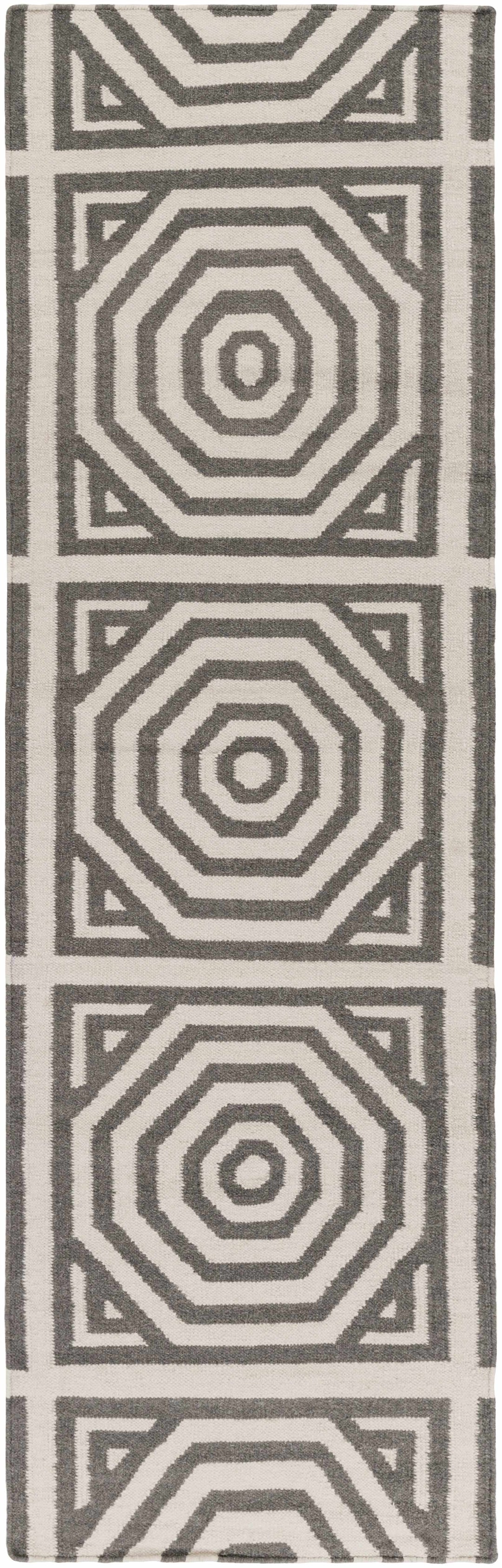 Otway Modern Geometrical Beige And Gray Hand Woven Area Rug