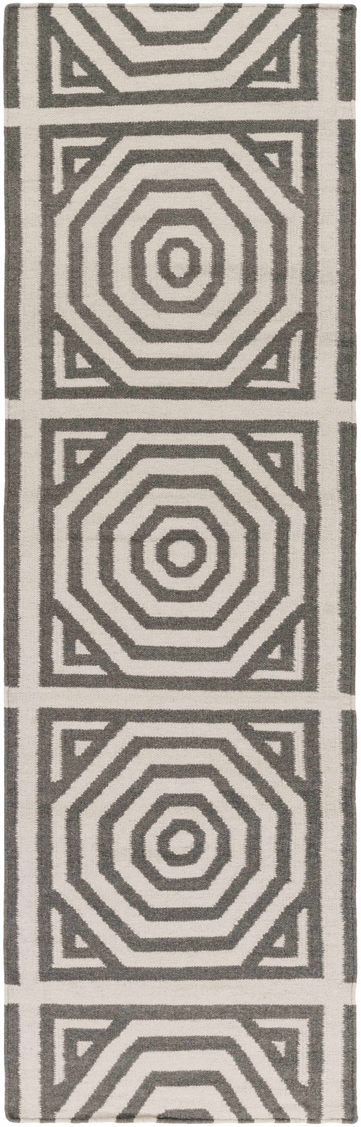 Otway Modern Geometrical Beige And Gray Hand Woven Area Rug