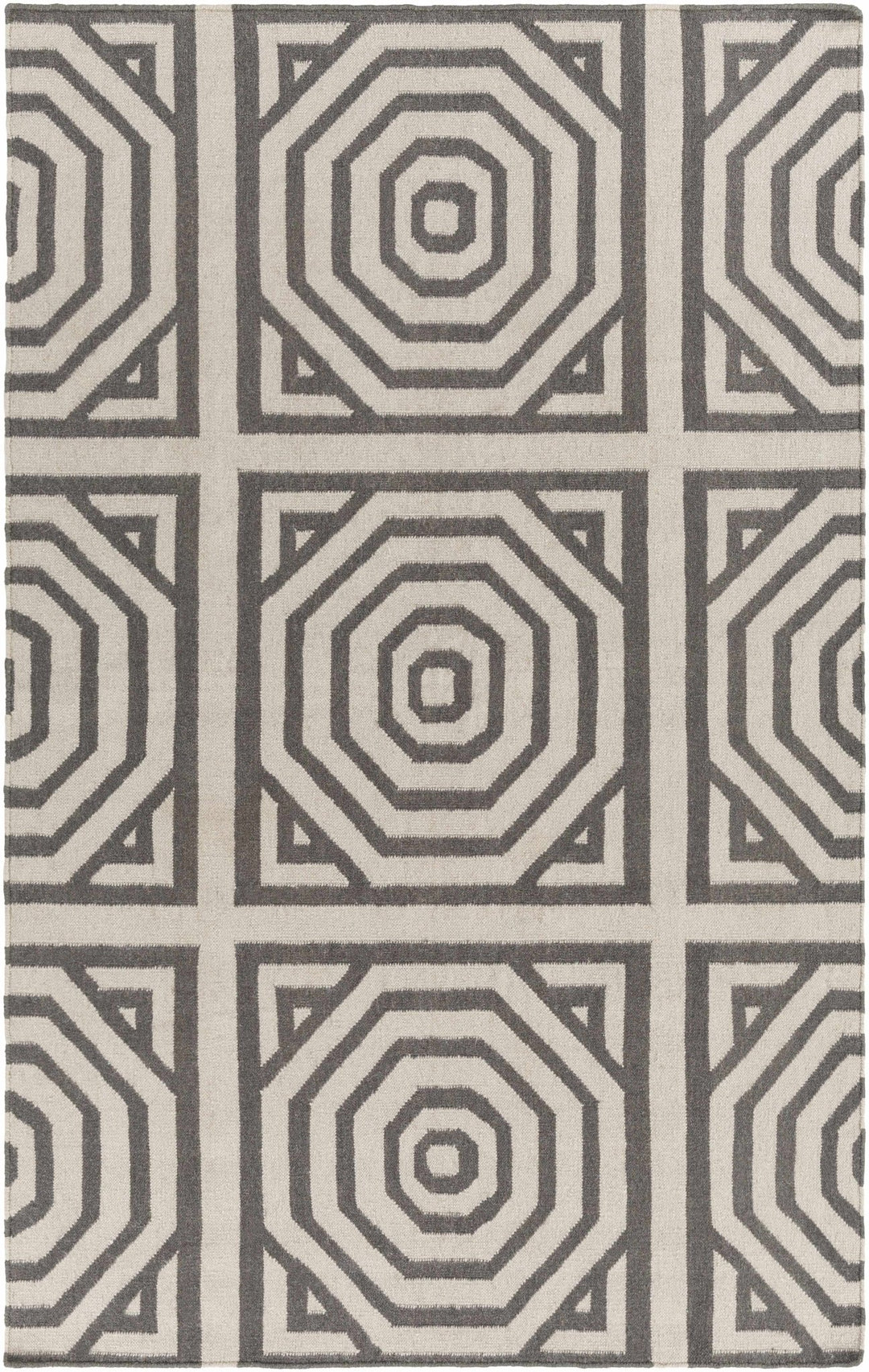 Otway Modern Geometrical Beige And Gray Hand Woven Area Rug - The Rug Decor