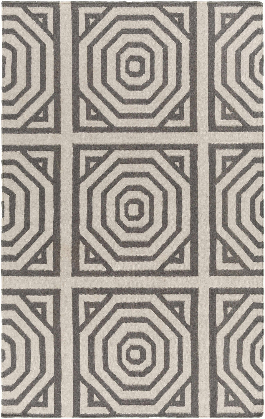 Otway Modern Geometrical Beige And Gray Hand Woven Area Rug - The Rug Decor