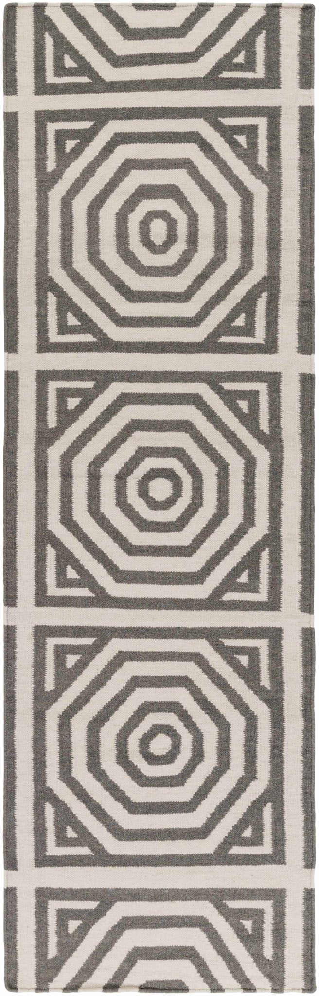 Otway Modern Geometrical Beige And Gray Hand Woven Area Rug - The Rug Decor