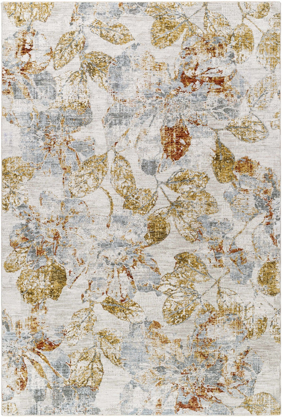 Ouida Traditional Floral Design Gray And Brown Area Rug - The Rug Decor