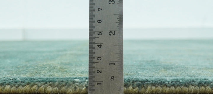 Overdyed Traditional Oriental Oushak Teal Hand knotted Wool Area Rug - The Rug Decor