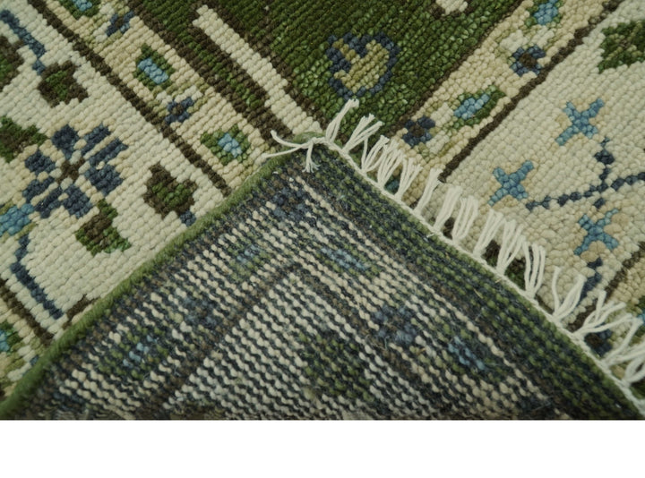 Oversize 5x10 Runner Rug Green Tree of life Hand Knotted Wool Rug - The Rug Decor