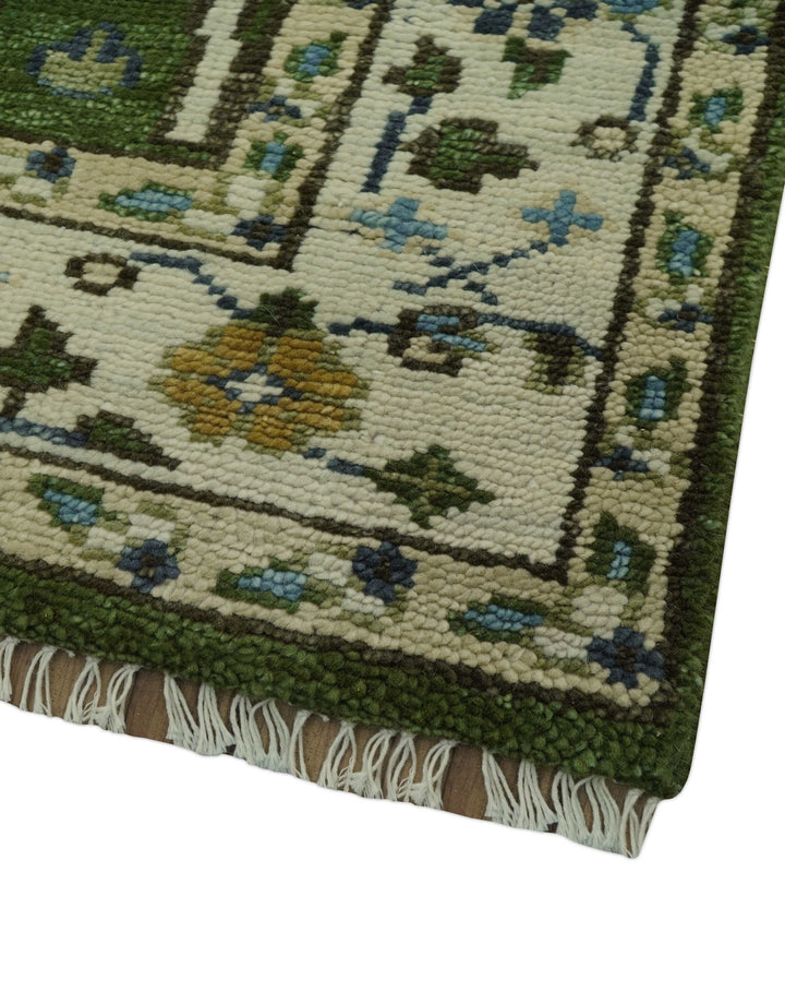Oversize 5x10 Runner Rug Green Tree of life Hand Knotted Wool Rug - The Rug Decor
