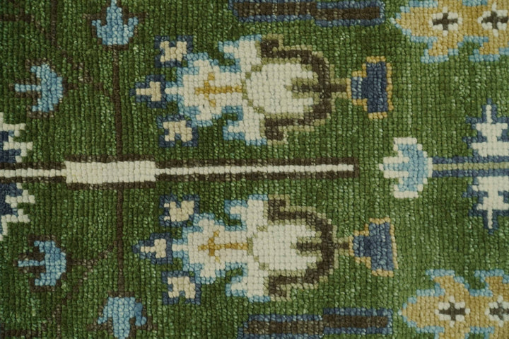 Oversize 5x10 Runner Rug Green Tree of life Hand Knotted Wool Rug - The Rug Decor