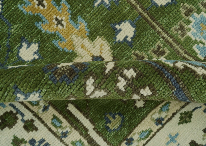 Oversize 5x10 Runner Rug Green Tree of life Hand Knotted Wool Rug - The Rug Decor