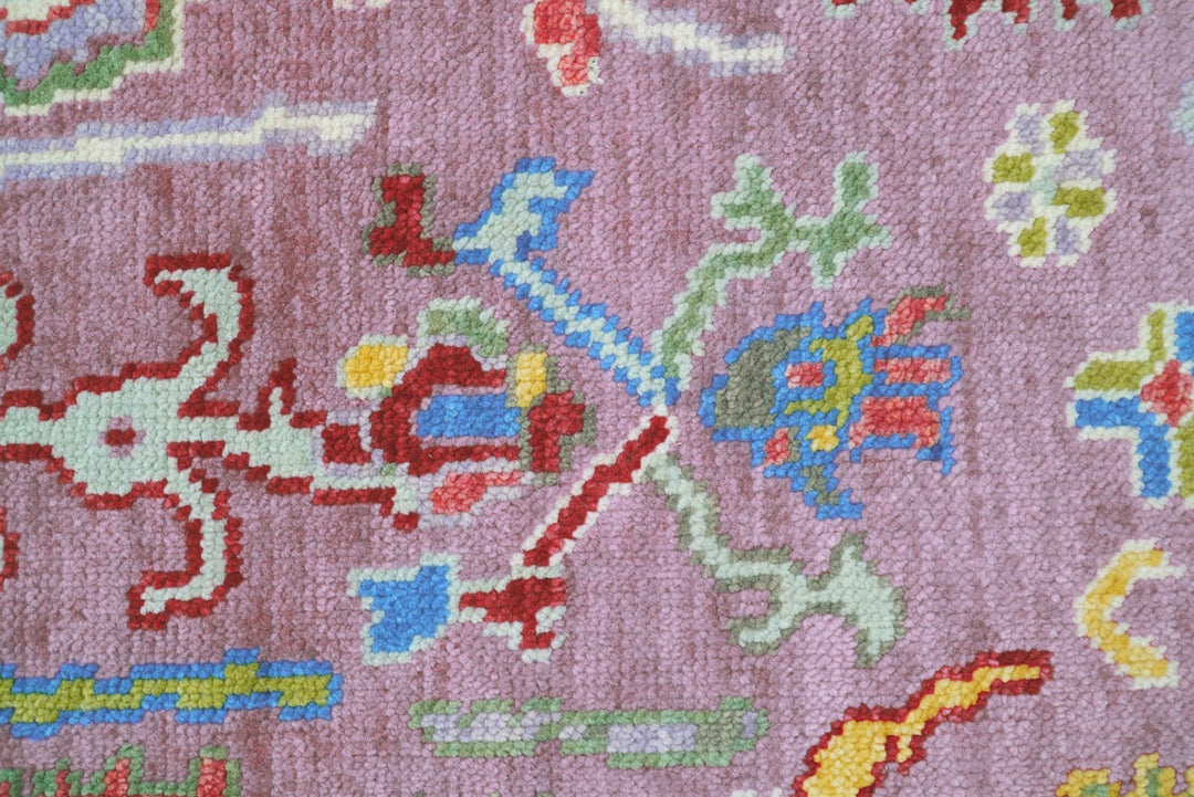 Oversize Runner 3x15 Pink And Blue Hand Knotted Wool Rug - The Rug Decor
