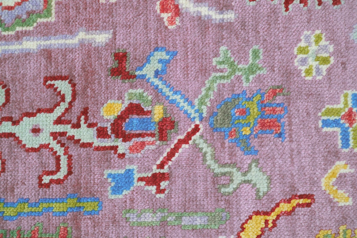 Oversize Runner 3x15 Pink And Blue Hand Knotted Wool Rug - The Rug Decor