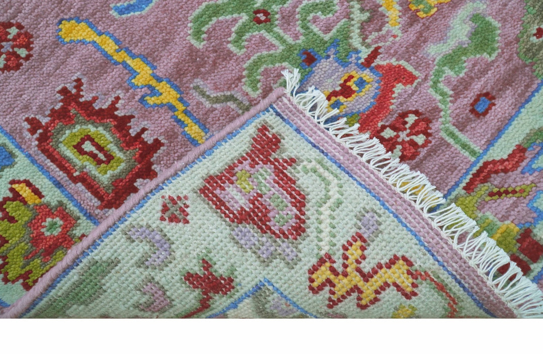 Oversize Runner 3x15 Pink And Blue Hand Knotted Wool Rug - The Rug Decor