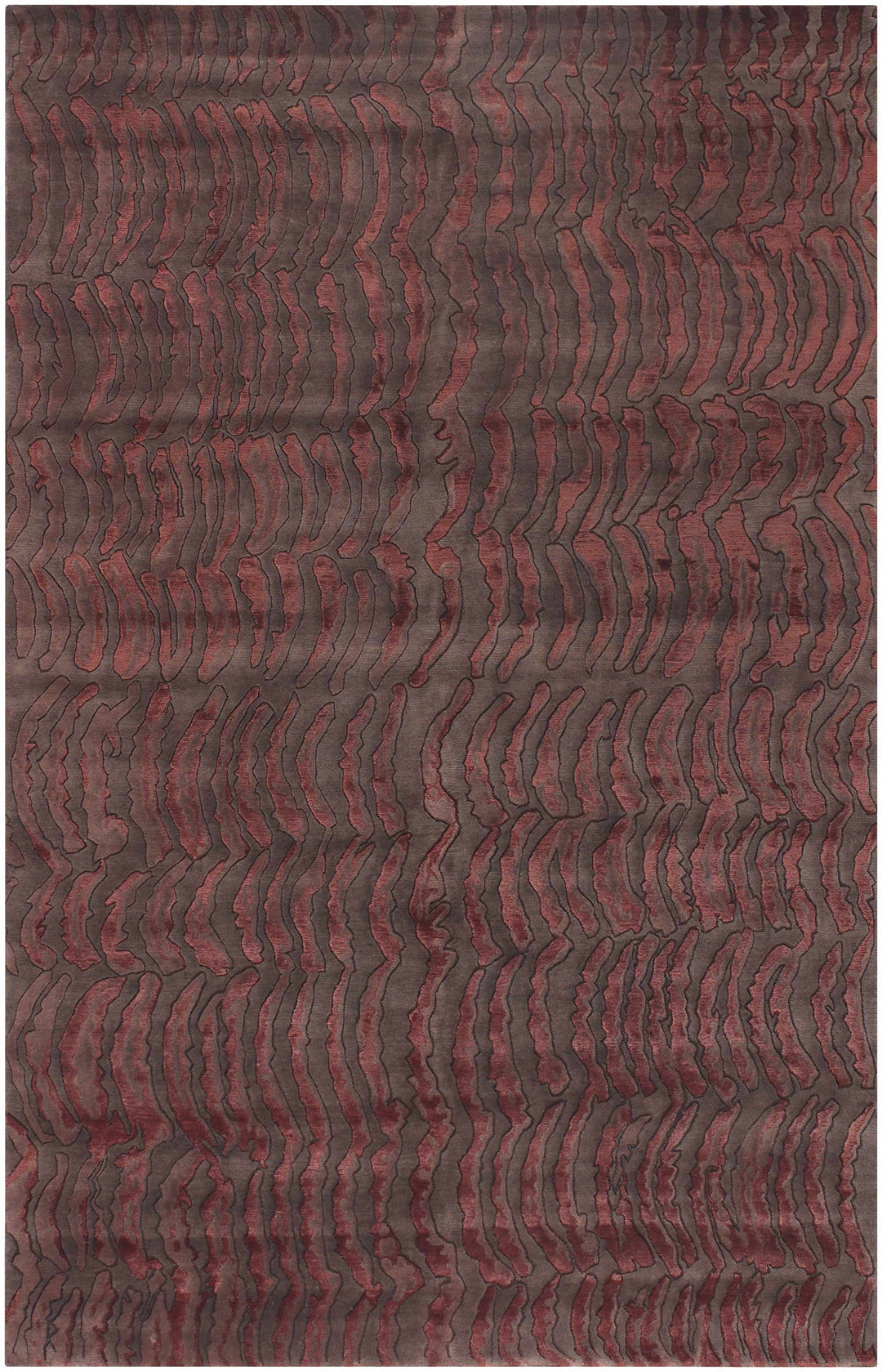 Owanka Contemporary Abstract Brown Hand Knotted Area Carpet